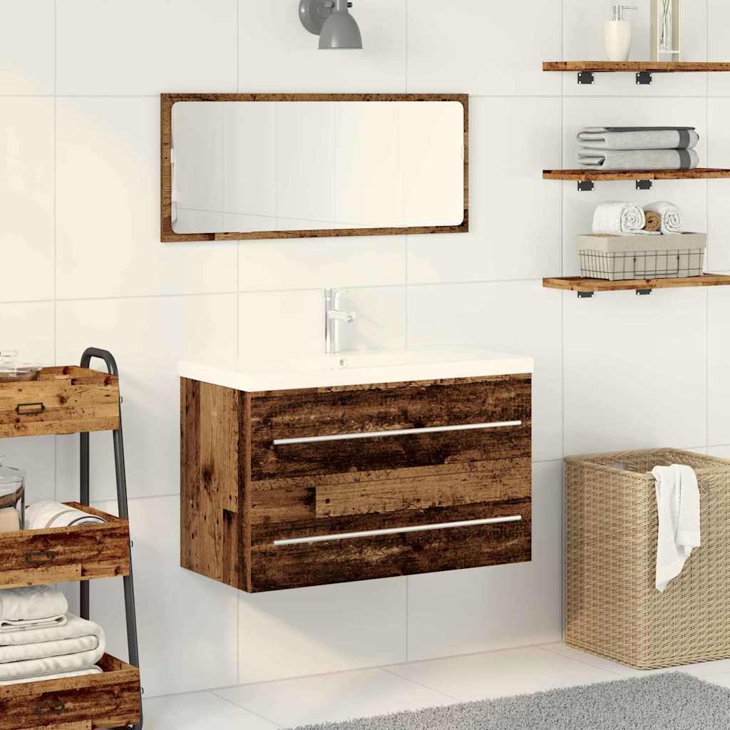 Badezimmer Waschbecken Schrank Altholz 80 x 38.5 x 48 cm