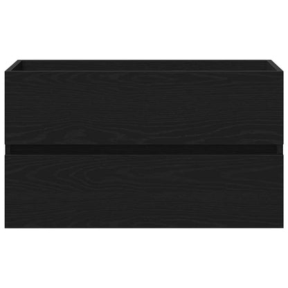 Waschbeckenunterschrank Schwarz Eichen-Optik 80 x 39 x 62 cm