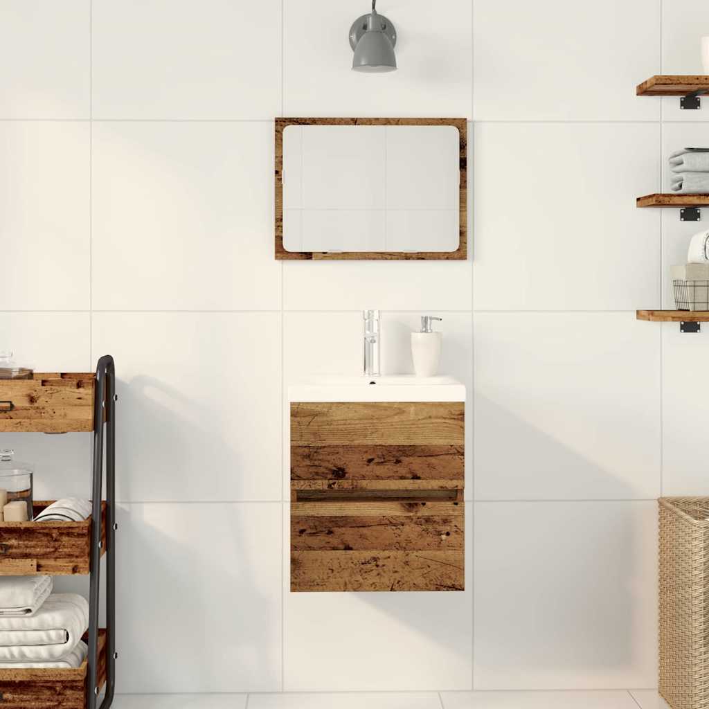 Waschbeckenunterschrank Schwarz Eichen-Optik 41 x 39 x 62 cm