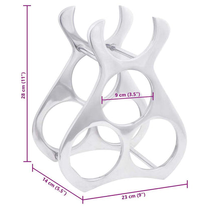 Weinregal Silber 23 x 14 x 28 cm Aluminium