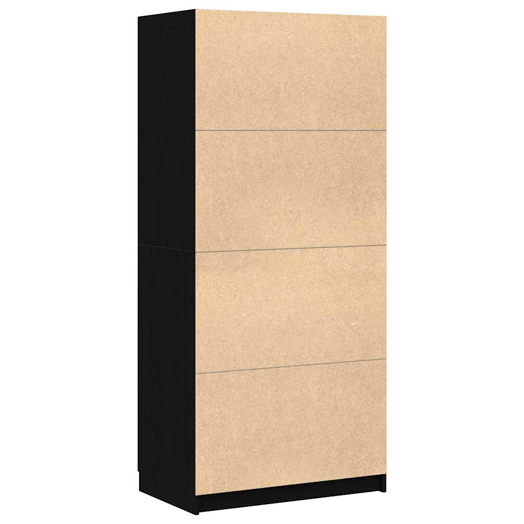 Kleiderschrank mit Tür Schwarz 80 x 51 x 180 cm Holzwerkstoff