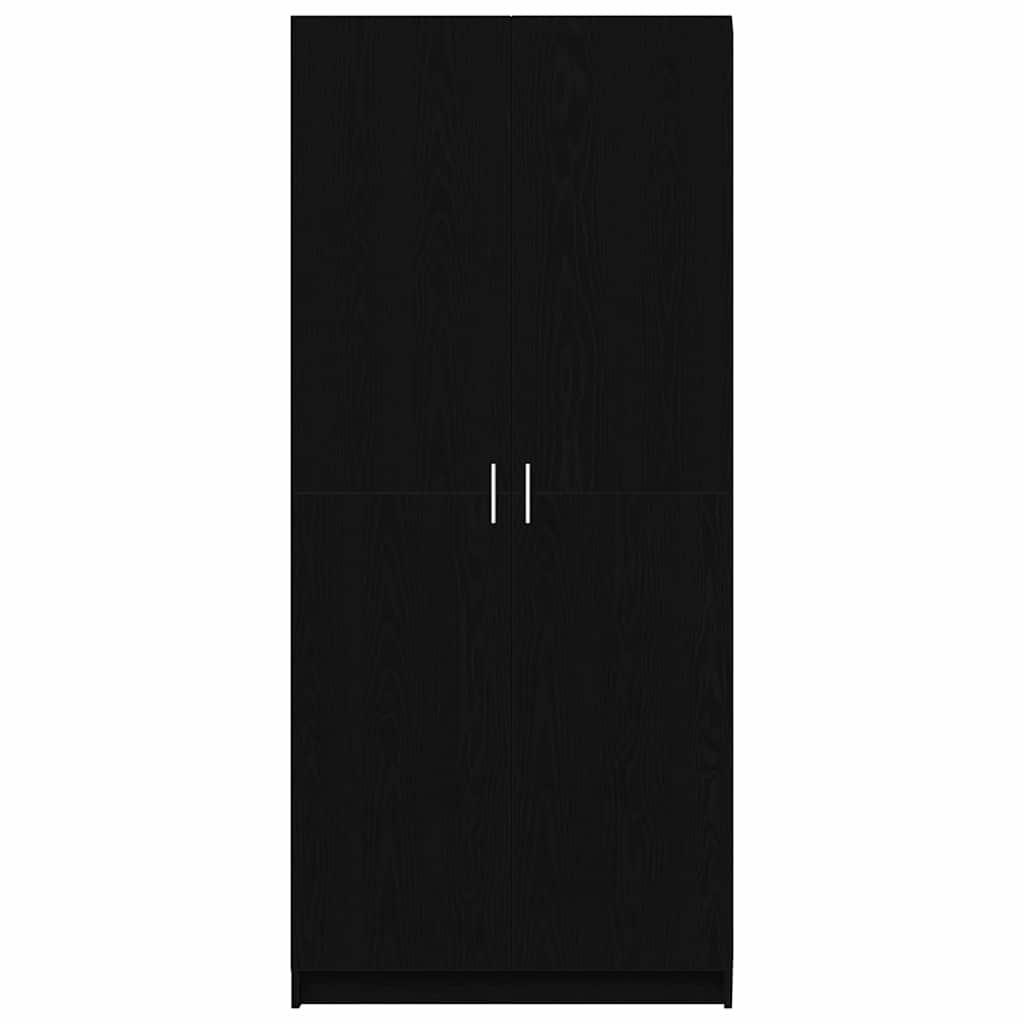 Kleiderschrank mit Tür Schwarz 80 x 51 x 180 cm Holzwerkstoff