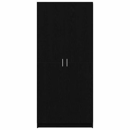 Kleiderschrank mit Tür Schwarz 80 x 51 x 180 cm Holzwerkstoff
