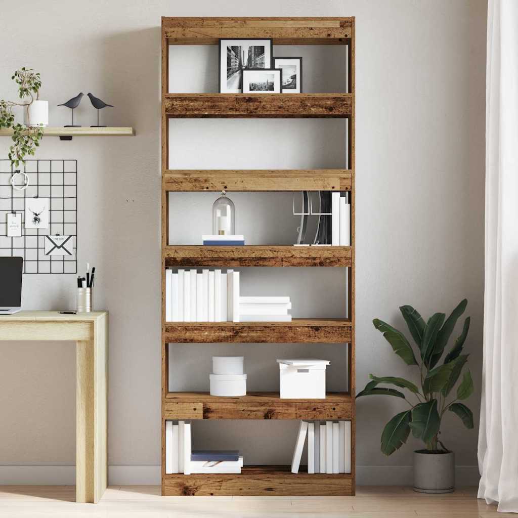 Bücherregal mit Regal Altholz 80 x 30 x 198 cm Holzwerkstoff