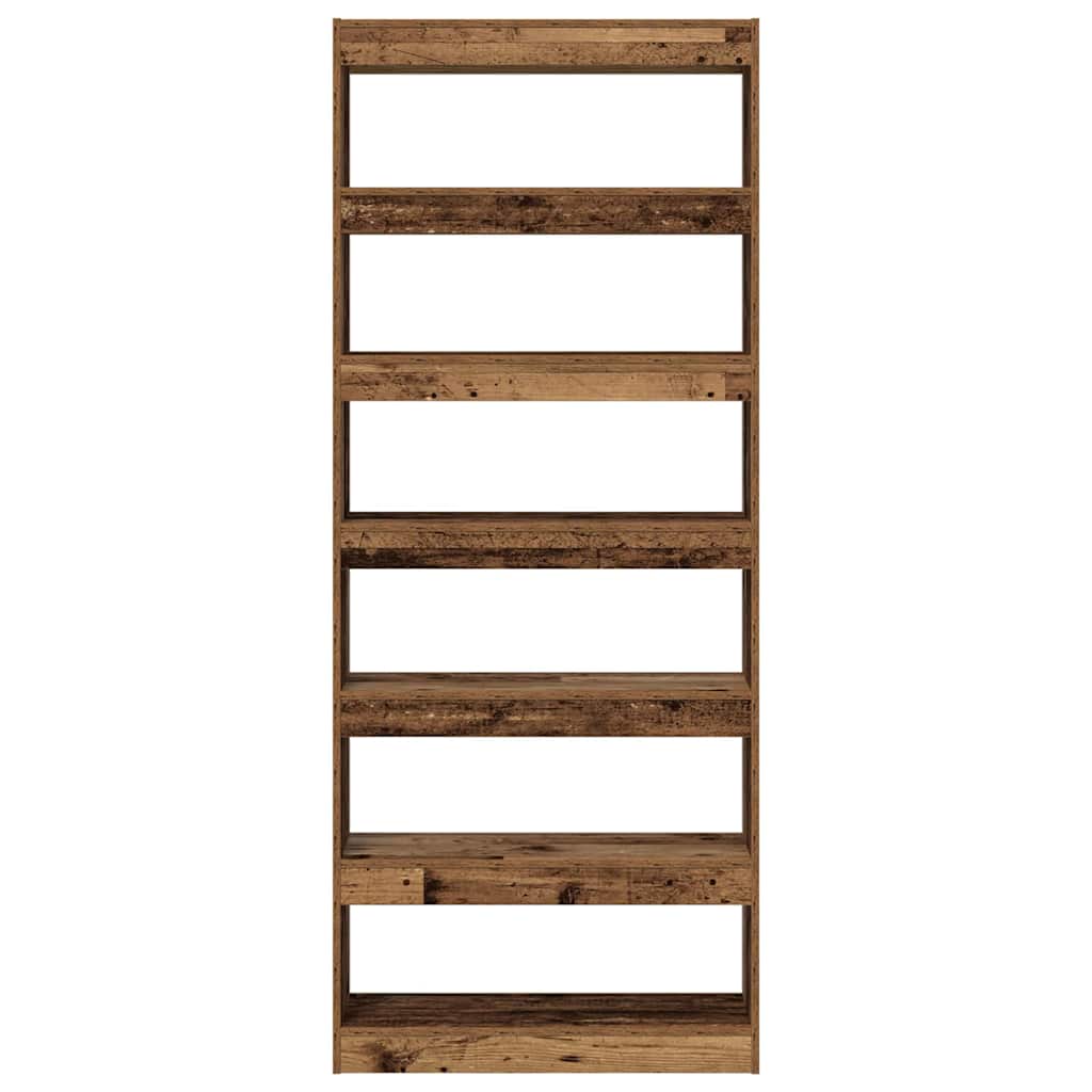 Bücherregal mit Regal Altholz 80 x 30 x 198 cm Holzwerkstoff