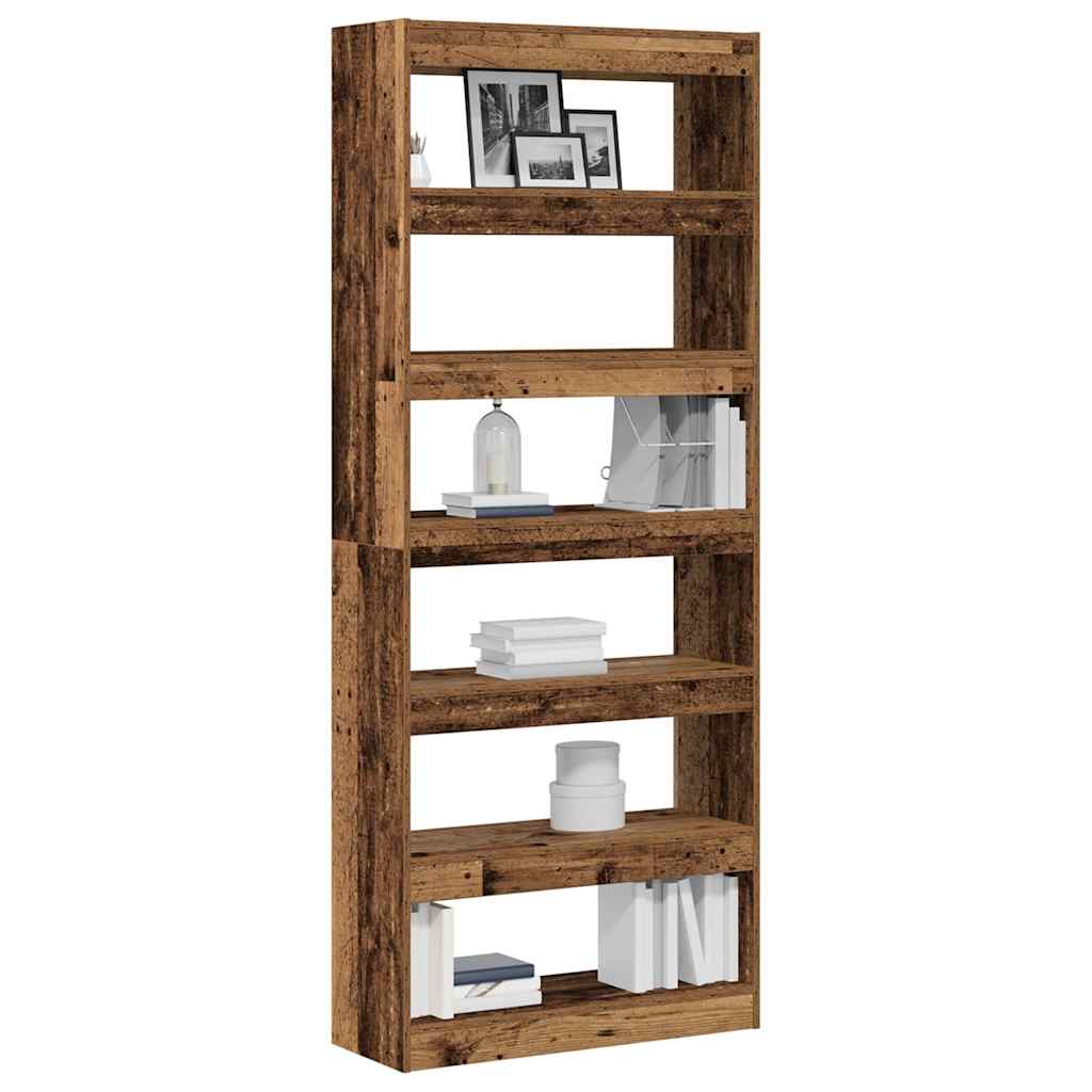 Bücherregal mit Regal Altholz 80 x 30 x 198 cm Holzwerkstoff