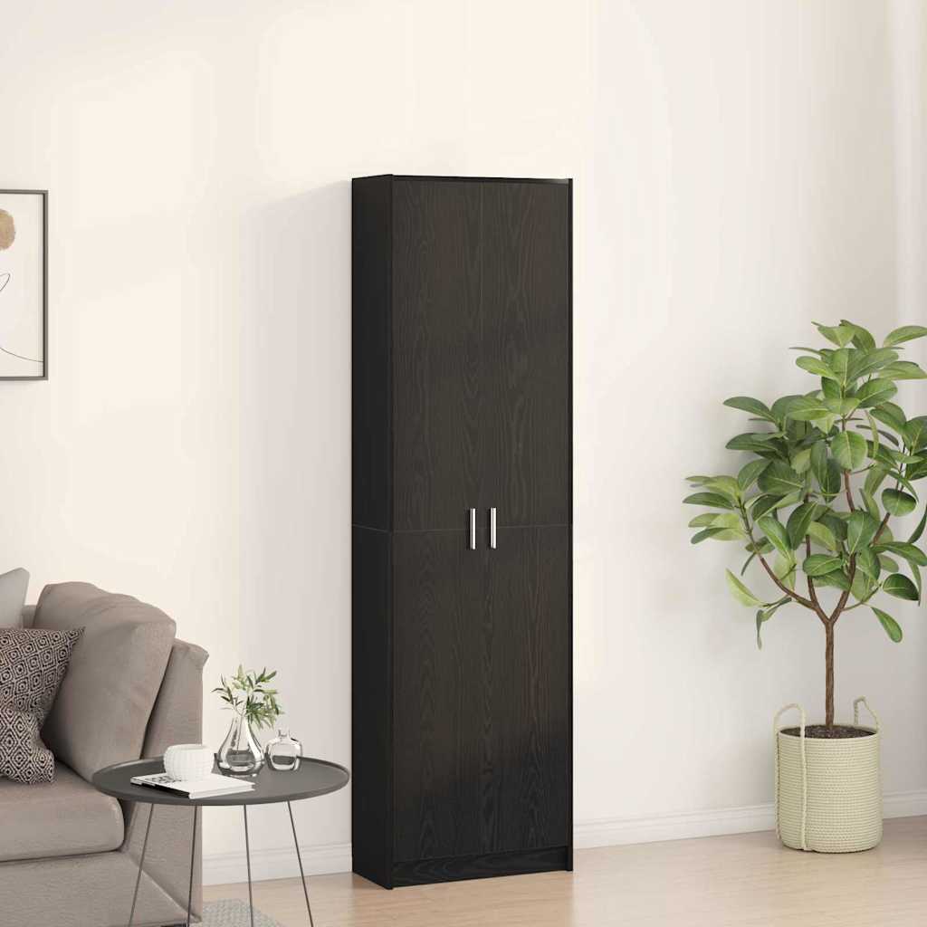 Kleiderschrank mit Regal Schwarz Eichen-Optik 55 x 25 x 189 cm