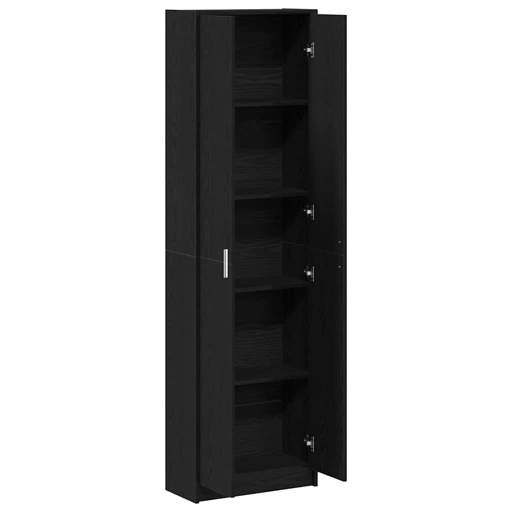 Kleiderschrank mit Regal Schwarz Eichen-Optik 55 x 25 x 189 cm