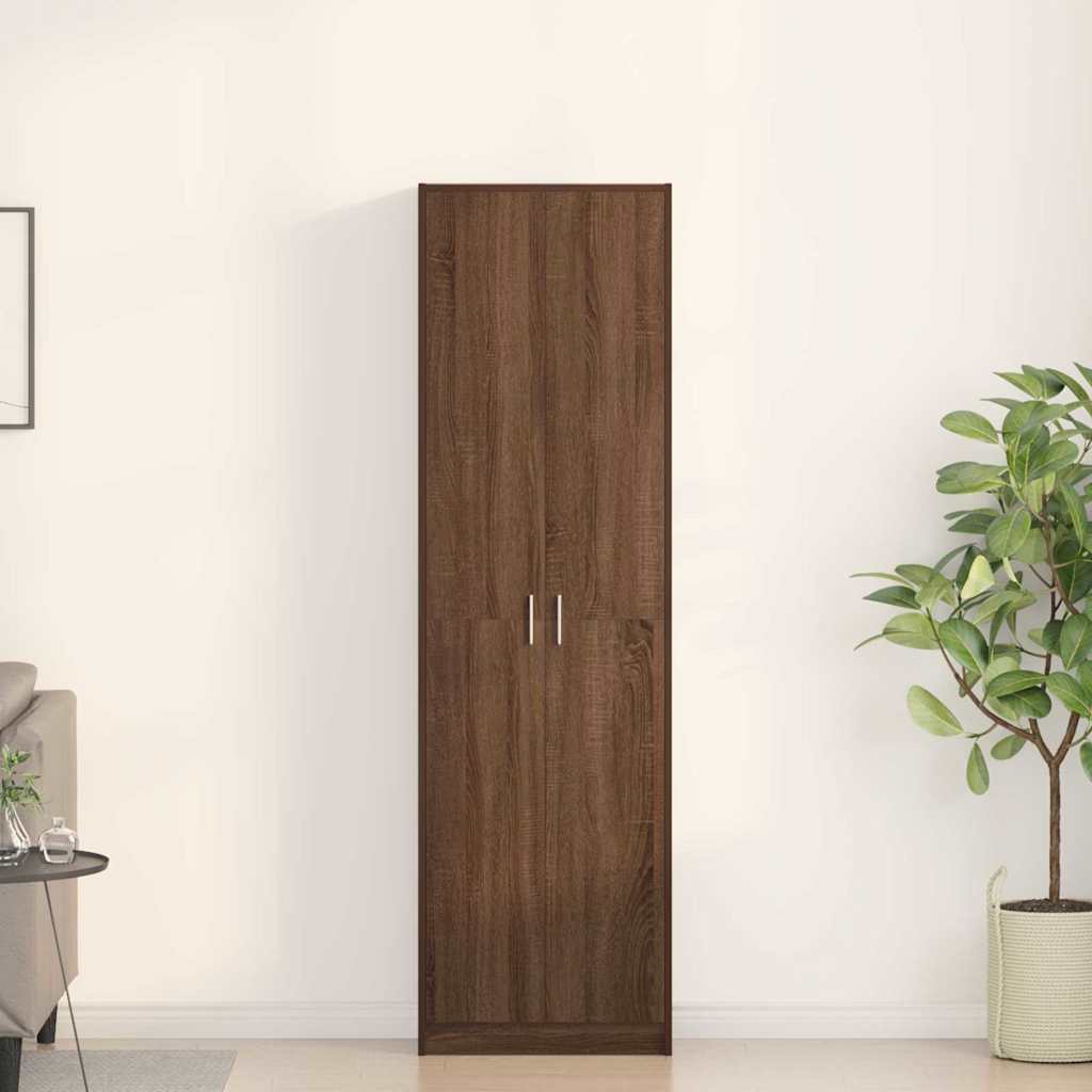 Kleiderschrank mit Regal Braun Eichen-Optik 55 x 25 x 189 cm