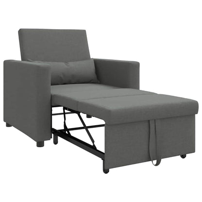 Einzel-Schlafsofa mit Rädern Dunkelgrau 90 x 165 x 87 cm Stoff