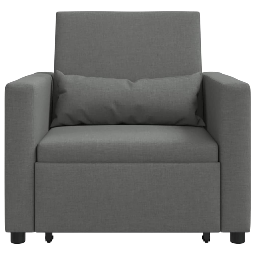 Einzel-Schlafsofa mit Rädern Dunkelgrau 90 x 165 x 87 cm Stoff