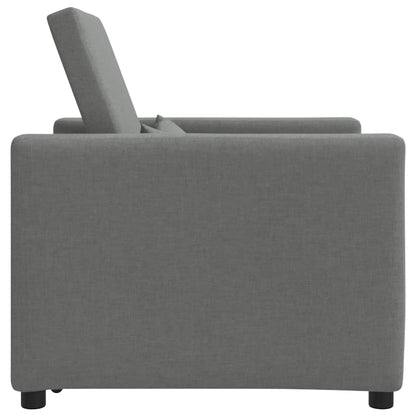 Einzel-Schlafsofa mit Rädern Dunkelgrau 90 x 165 x 87 cm Stoff