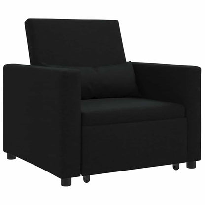 Einzel-Schlafsofa mit Rädern Schwarz 90 x 165 x 87 cm Stoff
