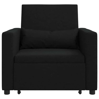 Einzel-Schlafsofa mit Rädern Schwarz 90 x 165 x 87 cm Stoff