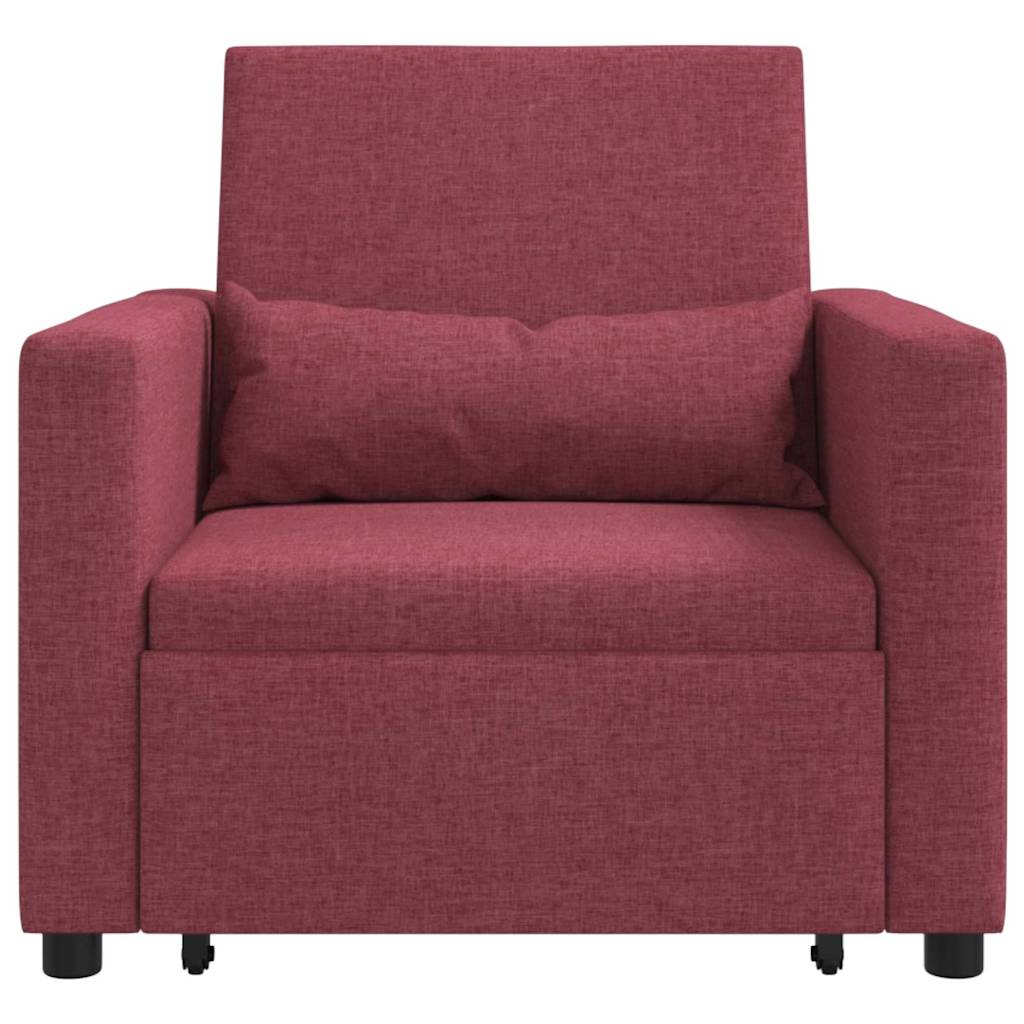 Einzel-Schlafsofa mit Rädern Weinrot 90 x 165 x 87 cm Stoff