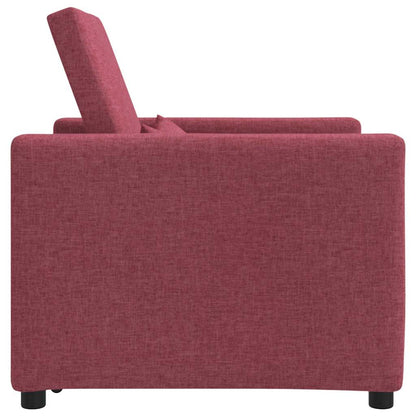 Einzel-Schlafsofa mit Rädern Weinrot 90 x 165 x 87 cm Stoff