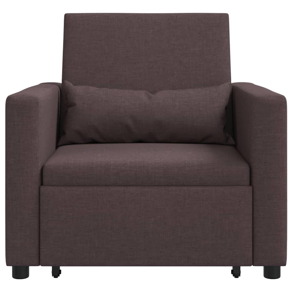 Einzel-Schlafsofa mit Rädern Dunkelbraun 90 x 165 x 87 cm Stoff