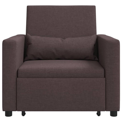 Einzel-Schlafsofa mit Rädern Dunkelbraun 90 x 165 x 87 cm Stoff