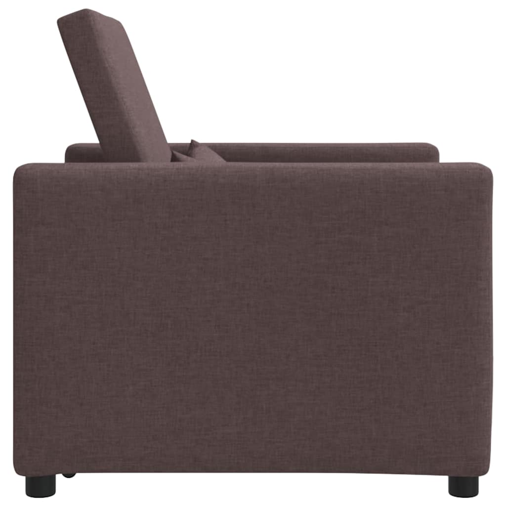 Einzel-Schlafsofa mit Rädern Dunkelbraun 90 x 165 x 87 cm Stoff