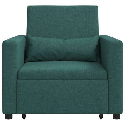 Einzel-Schlafsofa mit Rädern Dunkelgrün 90 x 165 x 87 cm Stoff