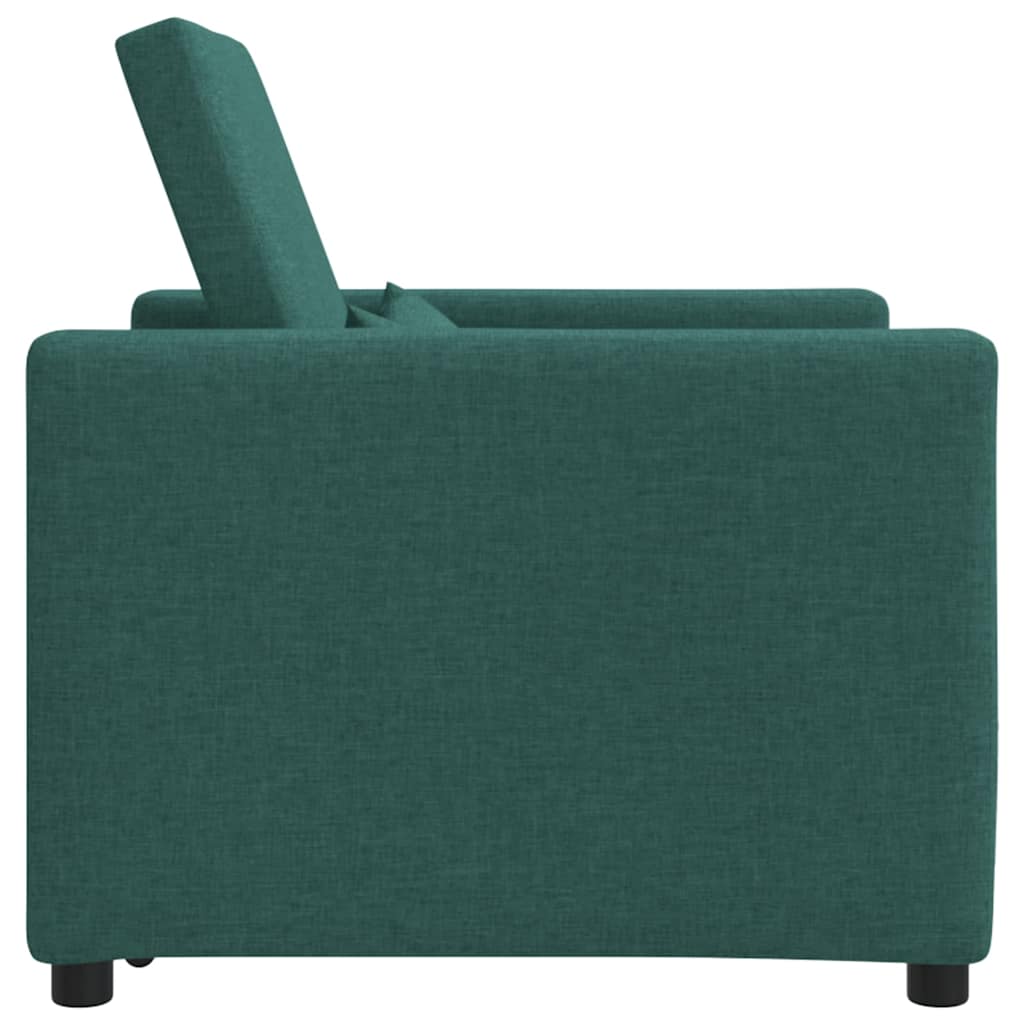 Einzel-Schlafsofa mit Rädern Dunkelgrün 90 x 165 x 87 cm Stoff