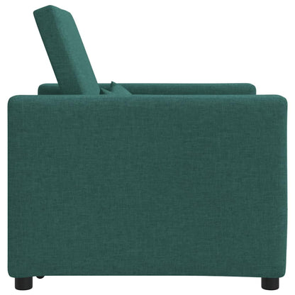 Einzel-Schlafsofa mit Rädern Dunkelgrün 90 x 165 x 87 cm Stoff