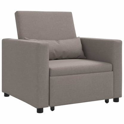 Einzel-Schlafsofa mit Rädern Taupe 90 x 165 x 87 cm Stoff