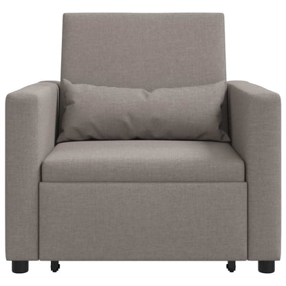 Einzel-Schlafsofa mit Rädern Taupe 90 x 165 x 87 cm Stoff