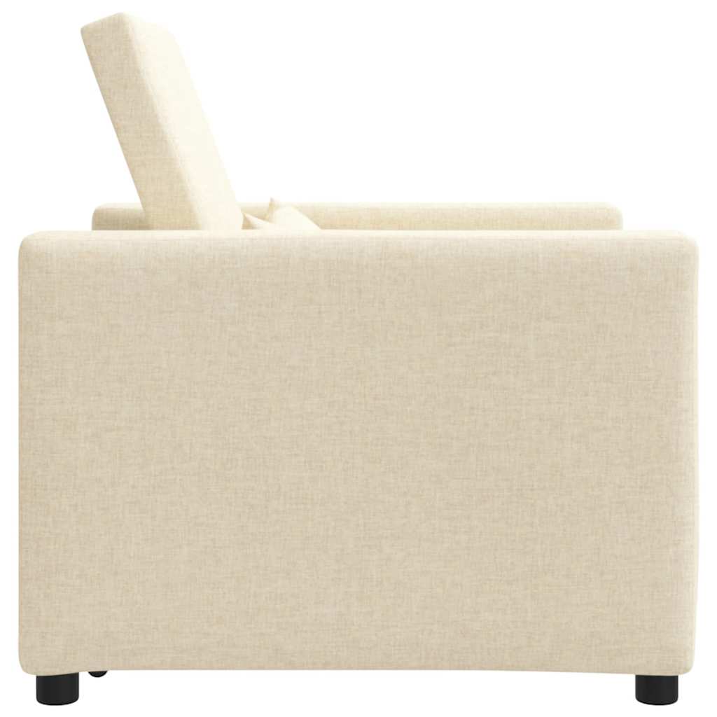 Einzel-Schlafsofa mit Rädern Creme 90 x 165 x 87 cm Stoff