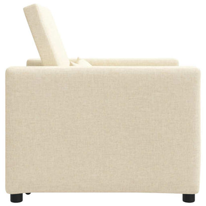 Einzel-Schlafsofa mit Rädern Creme 90 x 165 x 87 cm Stoff