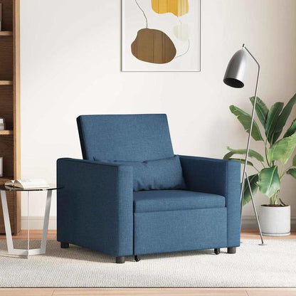 Einzel-Schlafsofa mit Rädern Blau 90 x 165 x 87 cm Stoff