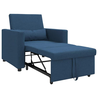 Einzel-Schlafsofa mit Rädern Blau 90 x 165 x 87 cm Stoff
