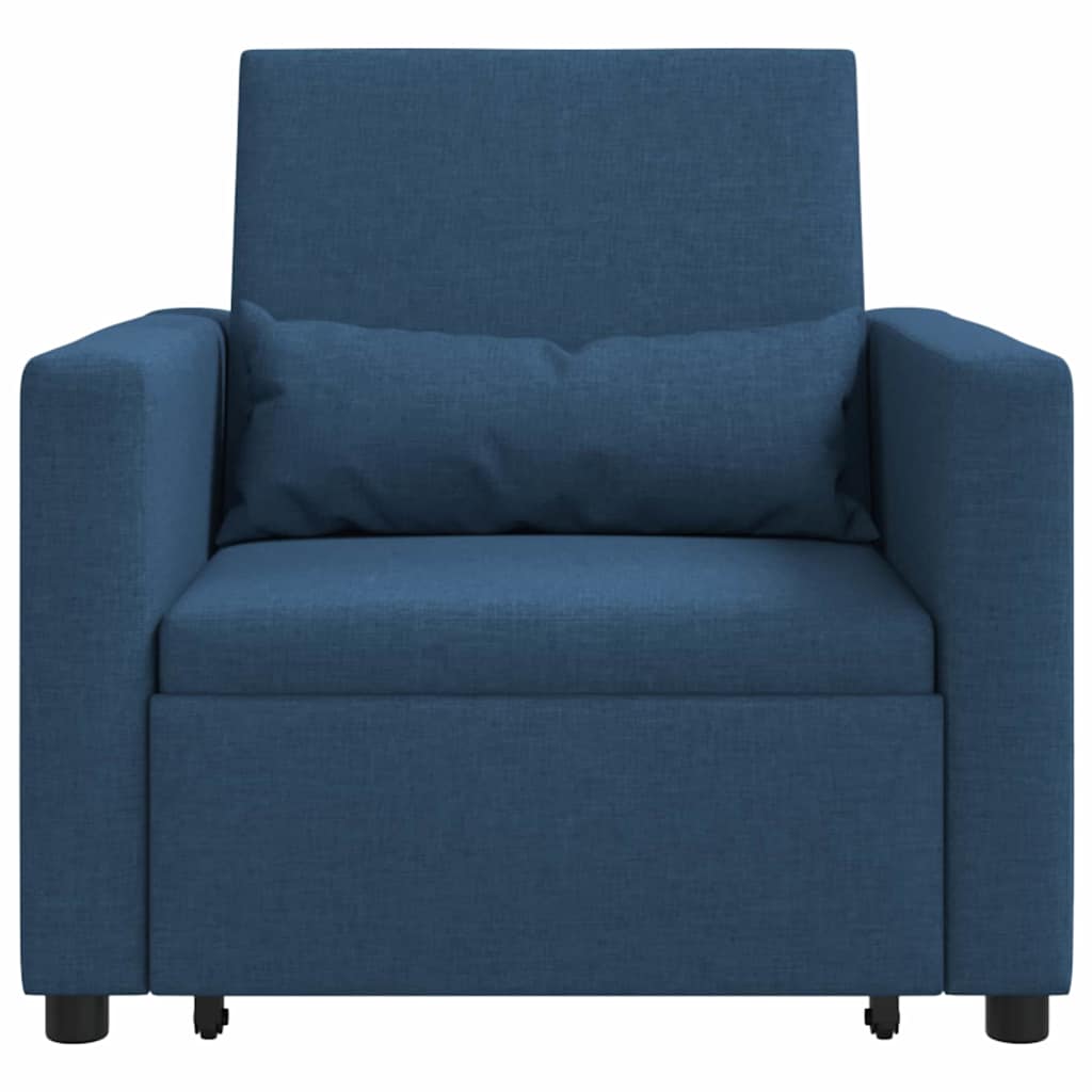 Einzel-Schlafsofa mit Rädern Blau 90 x 165 x 87 cm Stoff