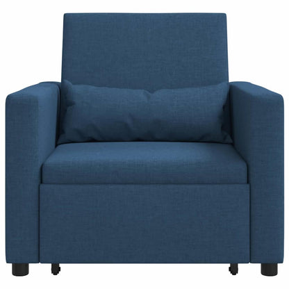 Einzel-Schlafsofa mit Rädern Blau 90 x 165 x 87 cm Stoff