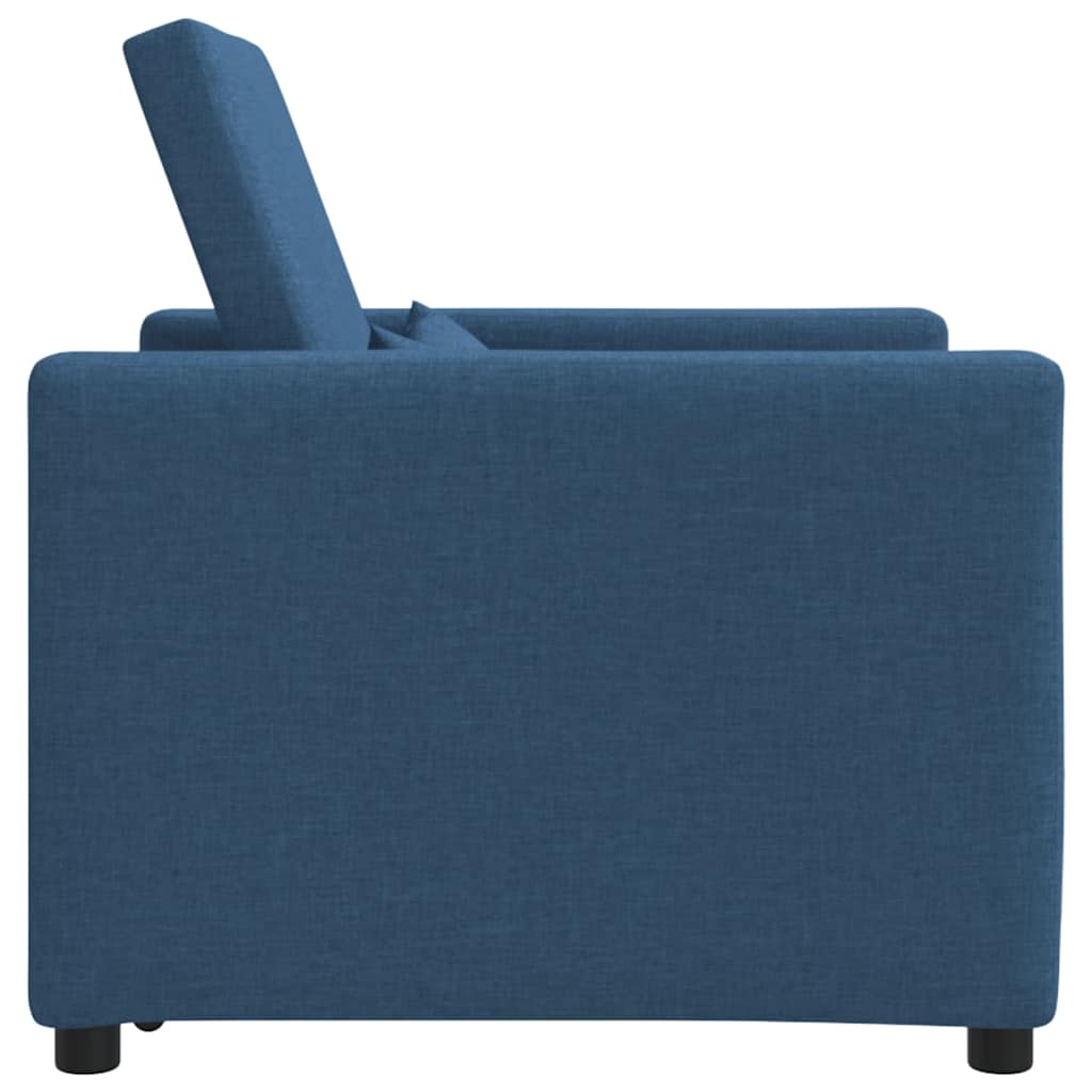 Einzel-Schlafsofa mit Rädern Blau 90 x 165 x 87 cm Stoff