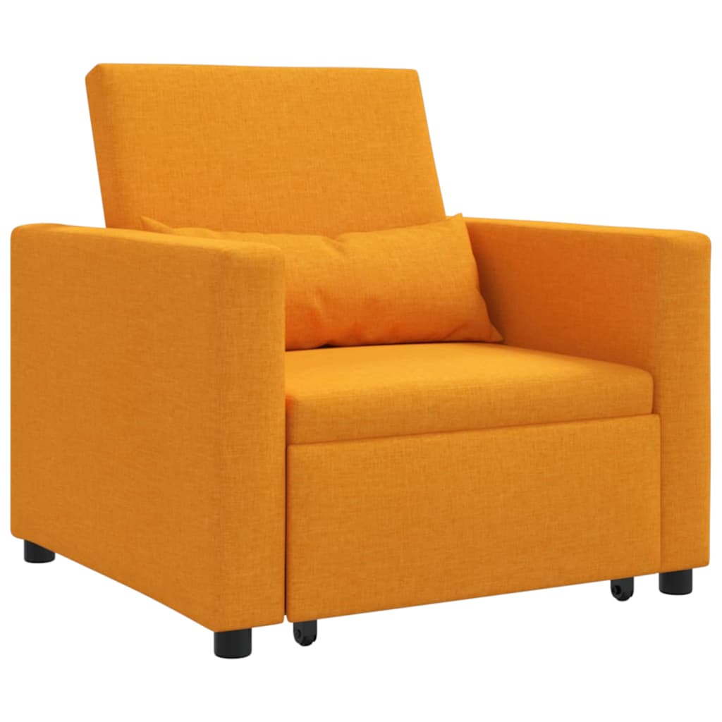 Einzel-Schlafsofa mit Rädern Dunkelgelb 90 x 165 x 87 cm Stoff