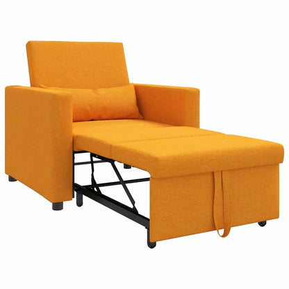 Einzel-Schlafsofa mit Rädern Dunkelgelb 90 x 165 x 87 cm Stoff