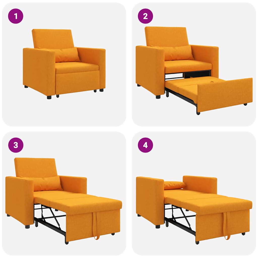 Einzel-Schlafsofa mit Rädern Dunkelgelb 90 x 165 x 87 cm Stoff