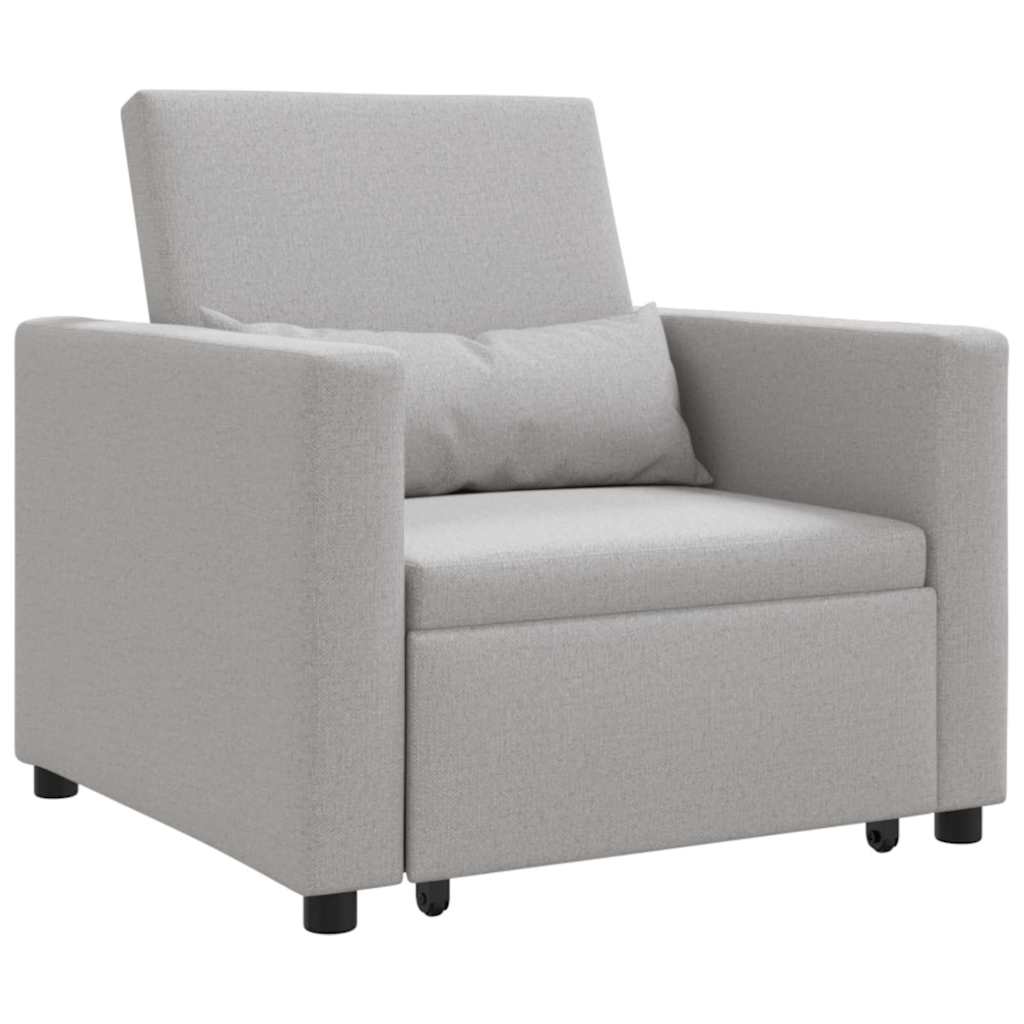 Einzel-Schlafsofa mit Rädern Wolkengrau 90 x 165 x 87 cm Stoff