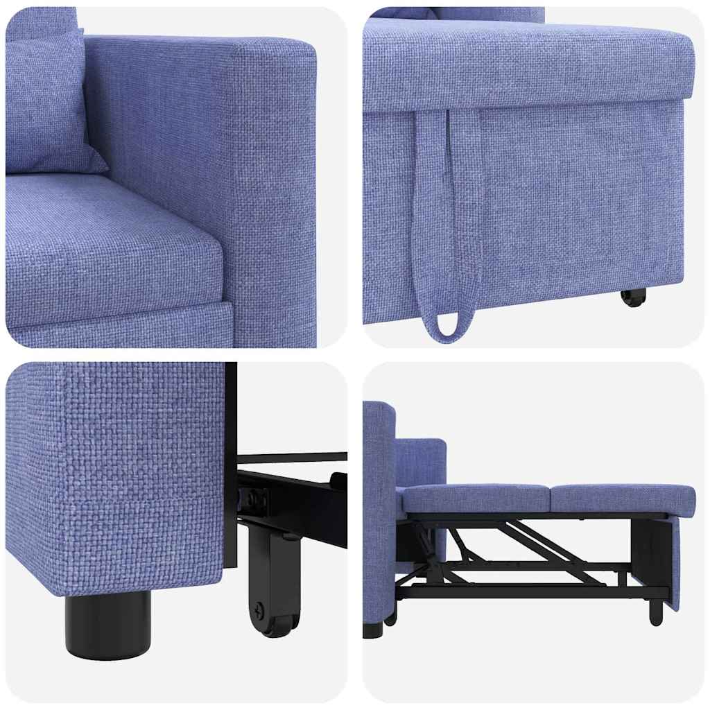 Einzel-Schlafsofa mit Rädern Jeans blau 90 x 165 x 87 cm Stoff