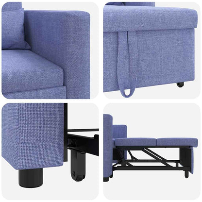 Einzel-Schlafsofa mit Rädern Jeans blau 90 x 165 x 87 cm Stoff
