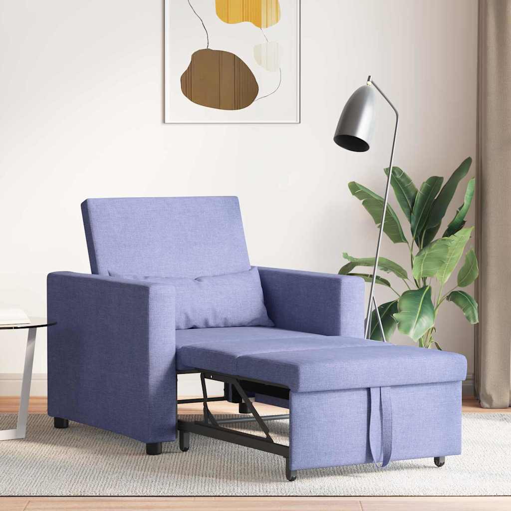 Einzel-Schlafsofa mit Rädern Jeans blau 90 x 165 x 87 cm Stoff