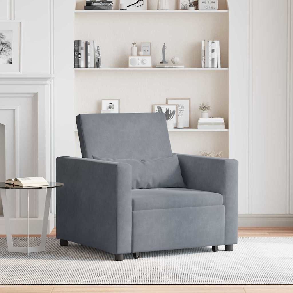 Einzel-Schlafsofa mit Rädern Dunkelgrau 90 x 165 x 87 cm Samt
