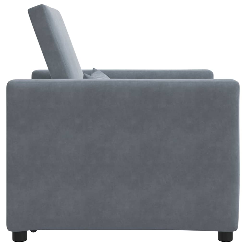 Einzel-Schlafsofa mit Rädern Dunkelgrau 90 x 165 x 87 cm Samt