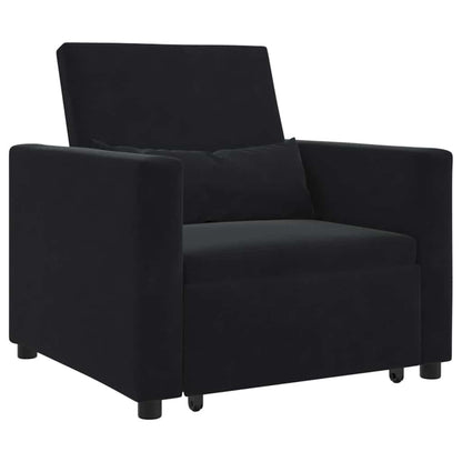 Einzel-Schlafsofa mit Rädern Schwarz 90 x 165 x 87 cm Samt