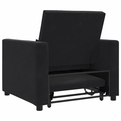Einzel-Schlafsofa mit Rädern Schwarz 90 x 165 x 87 cm Samt