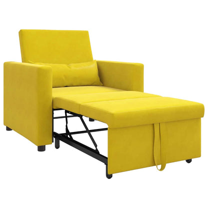 Einzel-Schlafsofa mit Rädern Gelb 90 x 165 x 87 cm Samt