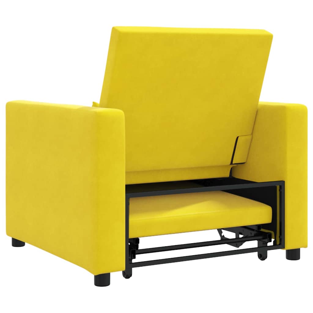 Einzel-Schlafsofa mit Rädern Gelb 90 x 165 x 87 cm Samt