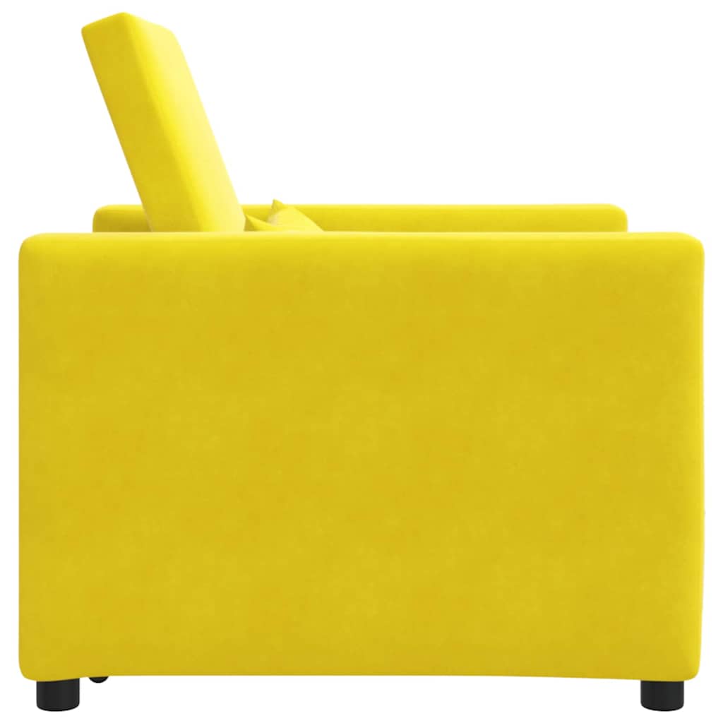 Einzel-Schlafsofa mit Rädern Gelb 90 x 165 x 87 cm Samt