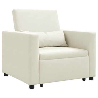 Einzel-Schlafsofa mit Rädern Creme 90 x 165 x 87 cm Samt